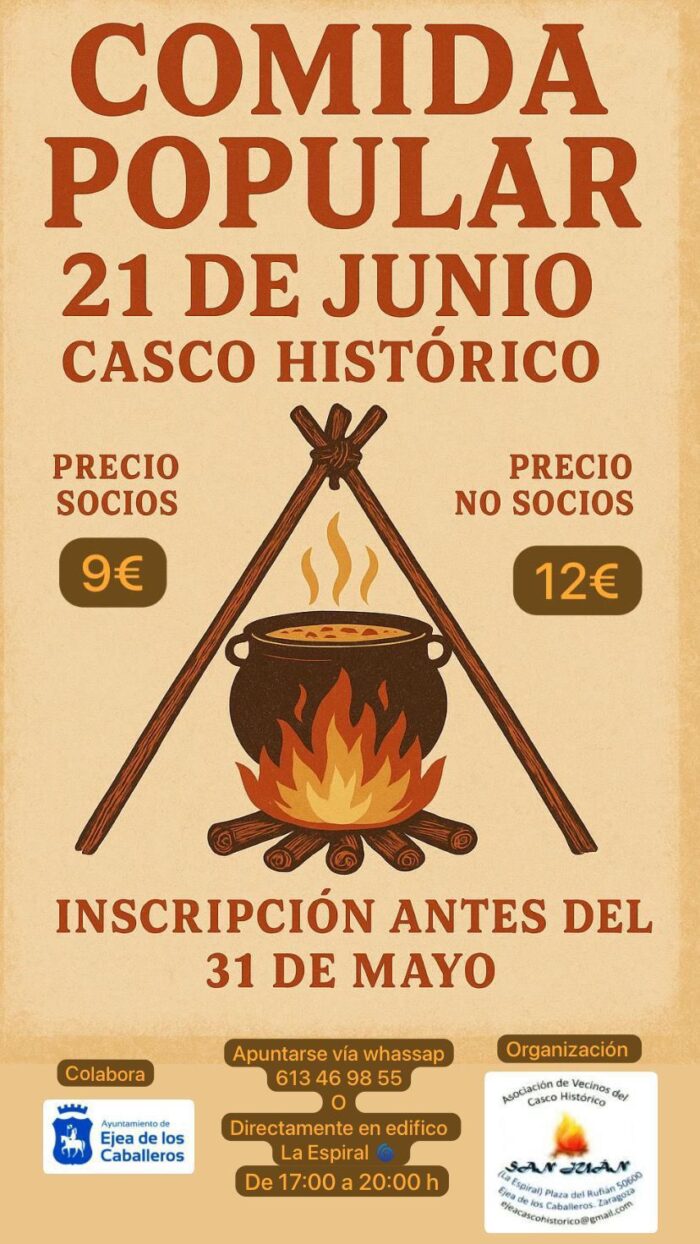 Cartel comida popular san juan casco historico de ejea