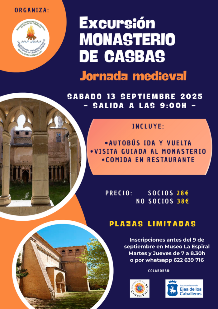 Cartel viaje casbas de huesca casco historico ejea